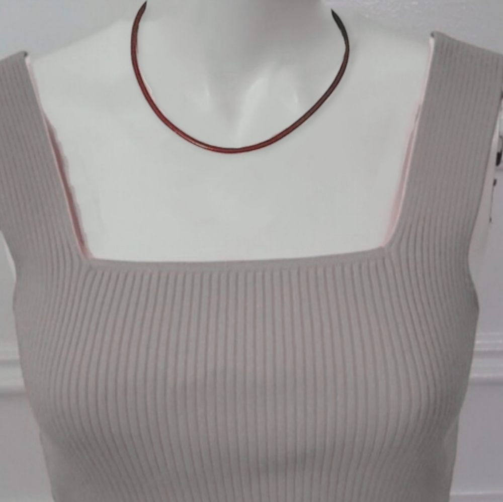 NEW- Mexican-Made Faux Leather Western Chocker necklace w stainless stee…
